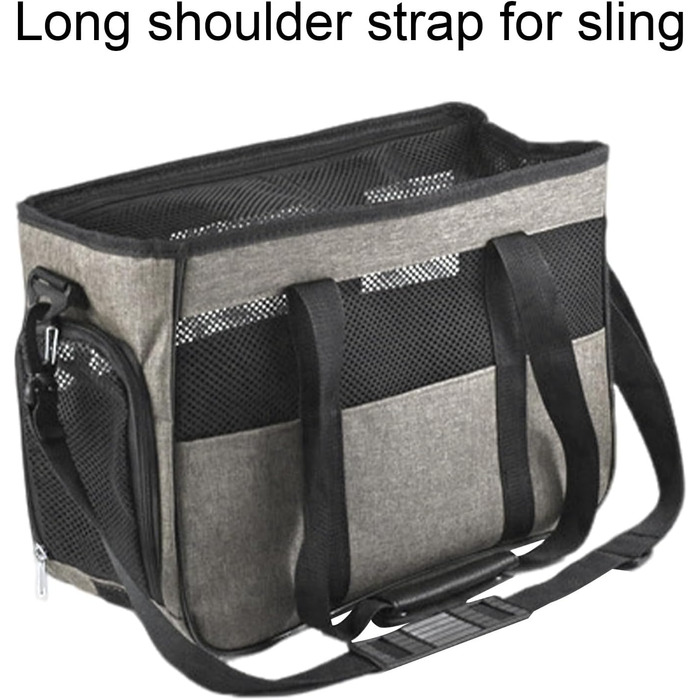 Сумка-переноска для собак маленьких порід, сіра | Безпечна подорож на природі, для відпочинку, кемпінгу, пікніків та прогулянок