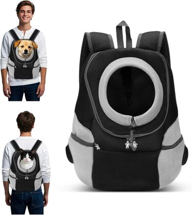 Рюкзак для собак та котів ALLSOPETS, XL, чорний – переноска для тварин для подорожей, вело- та мототуризму