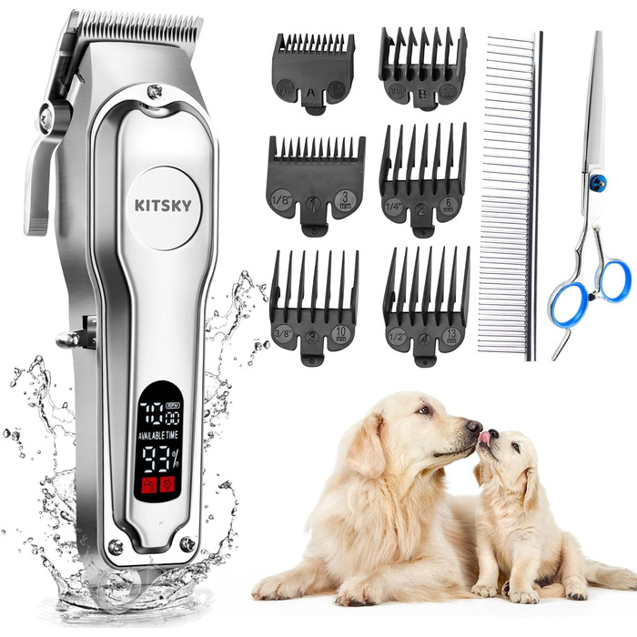 Професійна машинка для стрижки собак та котів KitSky Leise, бездротова, для довгошерстих порід