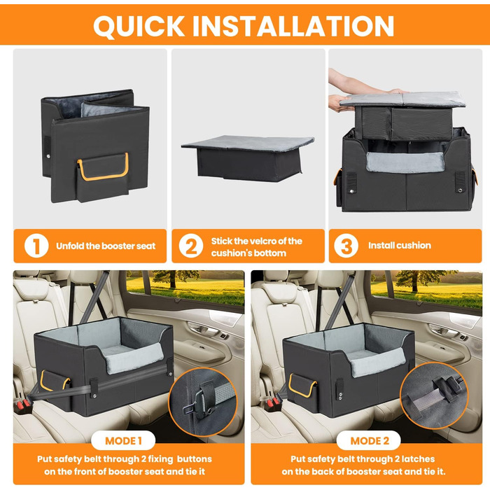 Автомобільний лежак для собак - чорний, 20 кг, M - універсальний, для переднього та заднього сидіння