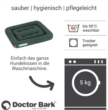Ортопедична лежанка для собак Doctor Bark, 60x55 см, зелена, 95°C, гігієнічна, міцна та зручна