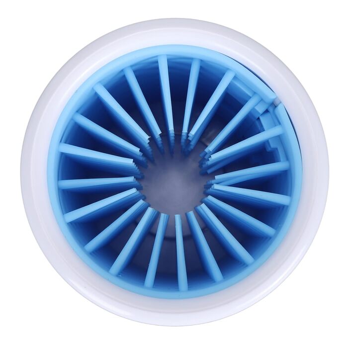 Електричний мийчик лап для собак та котів, USB, переносний, білий/блакитний (S)