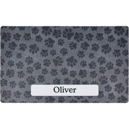 Килимок для годівлі домашніх тварин Drymate Paw Dots - чорний, 30x60 см (для собак та котів)