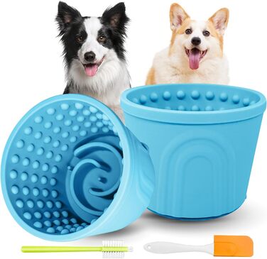 Килимок для собак з годівницею, антистрес, повільний дозатор корму, 2 шт., блакитний, розмір S, силікон, BPA-free