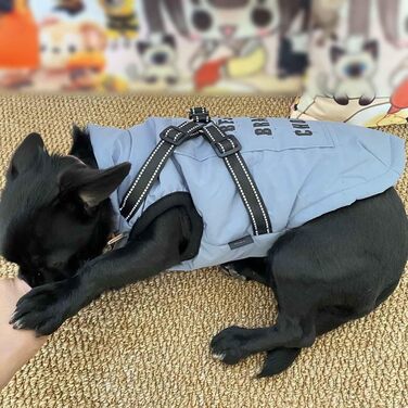 Теплий водонепроникний одяг для собак, зимова жилетка, куртка, сніговий одяг для собак з міцною шлейкою для холодної зими, блакитний, 3XL XXXL