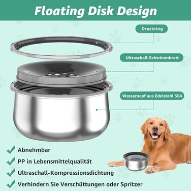 Миска для собак Loyala: велика, антипроливання, 4L, сіра