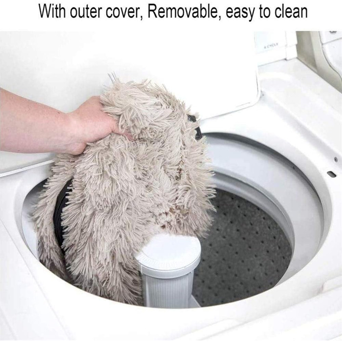 Кругле ліжко для собак FANSU з м'якого плюшу, антиковзаюча база, ліжко для котів з дизайном лапки ведмедя, розмір та колір обираються (Хакі, L)