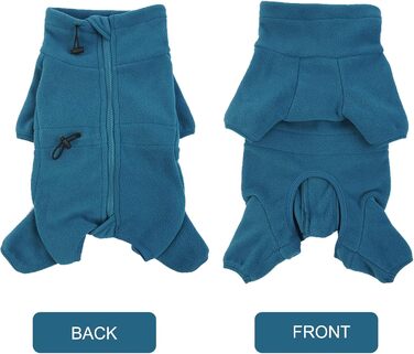Зимовий одяг для собак: теплий флісовий пуловер для малих, середніх та великих собак. Вітростійкий одяг для тварин з блискавкою. Підійде для Чихуахуа (XXS-3XL). XL, блакитний