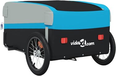 Дитячий/Транспортний причіп для собак, велосипедний причіп чорного та синього кольору, 45 кг, сталь, легкий у збиранні