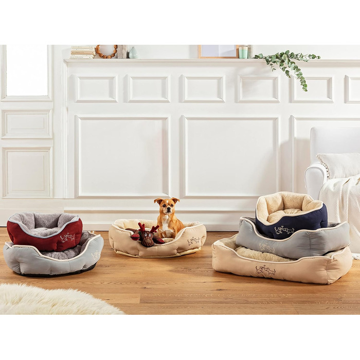 Ліжко для собак і котів Dehner Lieblinge Sammy, овальне, 90x80x14 см, поліестер, сіре