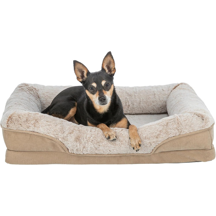 Ортопедичне ліжко для собак TRIXIE Vital Lino, 70x55 см, бежеве - м'яке ліжко з Memory Foam для старших собак