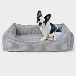 PAW WOW Anton ортопедичне ліжко для собак, сіре, 80x60 см – лежак для малих та середніх порід