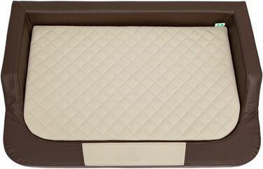 Ортопедичний лежак для собак MEDICO Lux ÖKOLEINEN, 75x50x15 см - лежак для маленьких, середніх та великих собак, водонепроникний, ергономічний, коричневий з бежевим