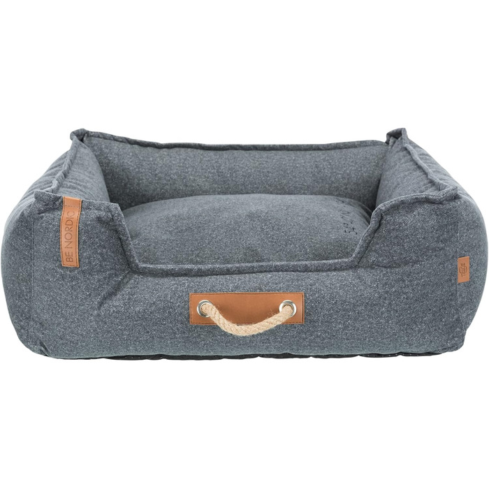 TRIXIE міцне та якісне ліжко для собак BE NORDIC Föhr Soft, прямокутне, 100×80 см, сіре