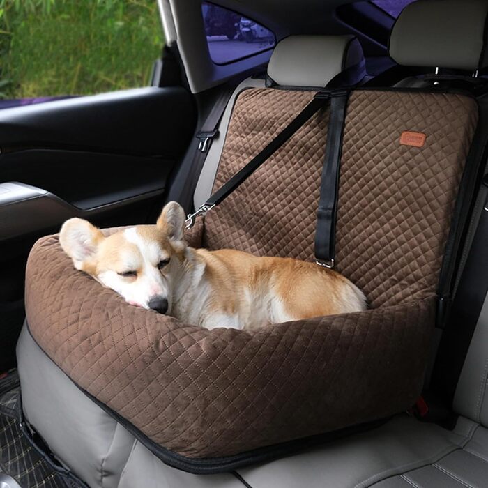 Автомобільний лежак для собак на заднє сидіння, рожевий, для маленьких та середніх порід