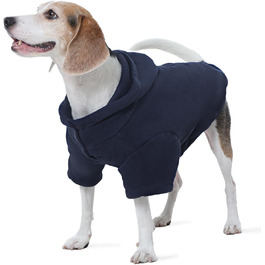 Теплий флісовий худі з капюшоном для великих собак Nanaki з отвором для повідка, блакитний, для хлопчиків та дівчаток, м'який, еластичний, для Бігль, розмір L (Обхват грудей: 58 см)