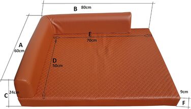 Ортопедичне собаче ліжко Natalia Spzoo Eckbett, кутові, коричневе, розмір S (80 x 60 см)