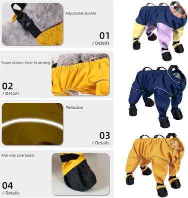 Водонепроникні чоботи для собак з антиковзкою підошвою та світловідбиваючим захистом, L блакитний