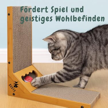 Кігтеточка для котів у формі L - щільний гофрокартон - для дряпання та відпочинку - екологічна, двостороння та стійка - ідеальна для домашніх котів