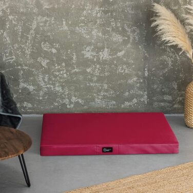 Килимок для собак Tina Grosse: середній та маленький розмір - подушка для собак, ліжко для собак з тканини Kodura. Практичний, водонепроникний, м'який, довговічний, зносостійкий, міцний (L | 80x60x8cm, Бордовий) L | 80x60x8cm Бордовий