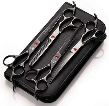 Набір для стрижки тварин, професійні ножиці для грумінгу собак та котів, набір для догляду за шерстю, чорний
