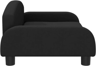 Крісло-ліжко для собак, м'яке ліжко для собак, лежанка для маленьких собак та котів, чорний ковдровий матеріал, 70 x 45 x 30 см