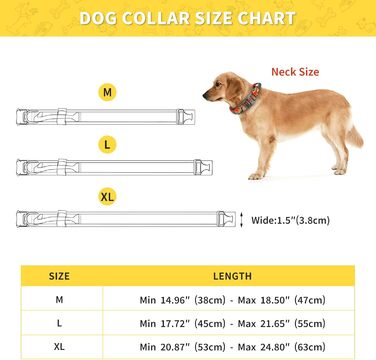 Тактичний нашийник для собак Huntvp, регульований, з ручкою контролю, з нейлону, з підкладкою, металева застібка, для середніх собак, для полювання, тренувань, активного відпочинку, камуфляж M