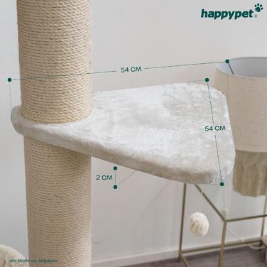 Універсальний лежак для котів HAPPYPET XL 55 см, сірий, 600г плюш, до 15 кг – заміна для когтеточки, міцна основа