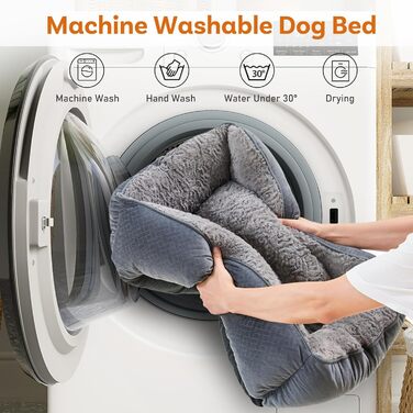 Крісло-ліжко для собак великих порід, м'яке, тепле, сіре, 76x61x23 см, з антиковзною основою