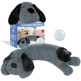 Іграшка-сердечко для собак WEOK: зручне крісло-м'ячик для зняття тривоги, допомога у засинанні, для середніх собак, сірий колір