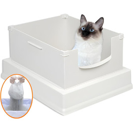 SpeedySift V2 Deluxe котячий туалет, стартовий набір, з одноразовими просіювальними вставками, 56 шт., білий