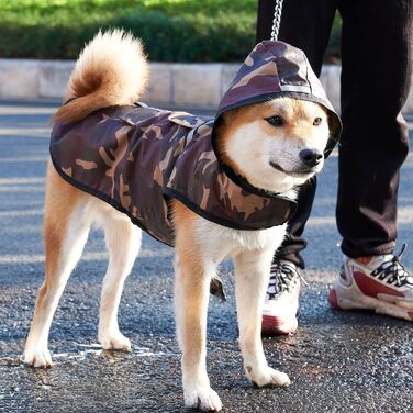 Водонепроникна куртка для собак KoKoBin з капюшоном, світловідбиваюча, XXL, коричнева