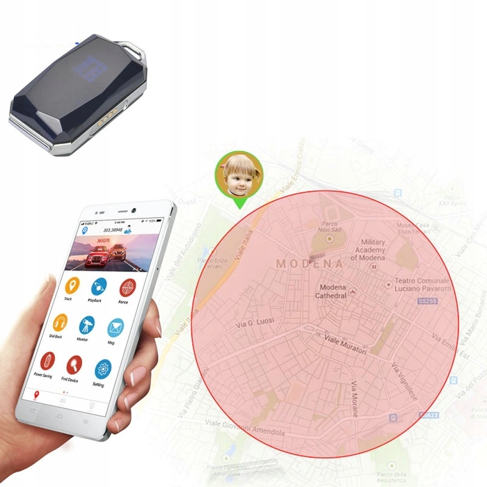 GPS-локатор MP, прямокутний, чорний