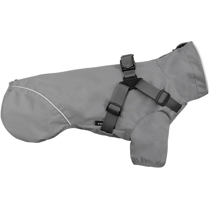 Водонепроникний дощовик для собак BT Bear, сірий, розмір L - відбиваючий, для маленьких собак