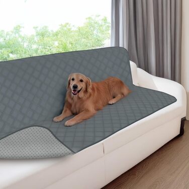 Водонепроникний килимок для собак Nobleza: захист дивану та ліжка, для дому та подорожей, 178x76 см, сірий