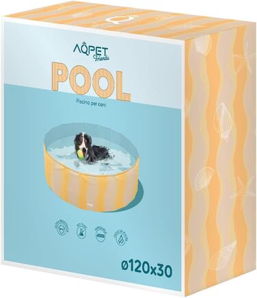 Складний басейн для собак та домашніх тварин AQPET AqpetFriends, пластик, для саду, 120х30 см