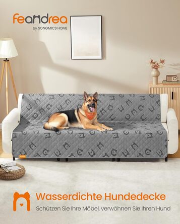 Водонепроникний килимок для собак Feandrea, 208 x 173 см, захист для авто/дивану, машинне прання, антиковзаюча підкладка, стеганий дизайн, сірий PPB024GD01