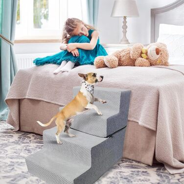 Сходинки для собак та котів Galatée - 4 сходинки, неслизькі, для високих ліжок та диванів, знімний, пральний чохол