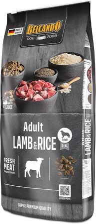 Сухий корм для дорослих собак BELCANDO Adult Lamb & Rice з ягнятими та рисом для чутливого травлення, 12.5 кг