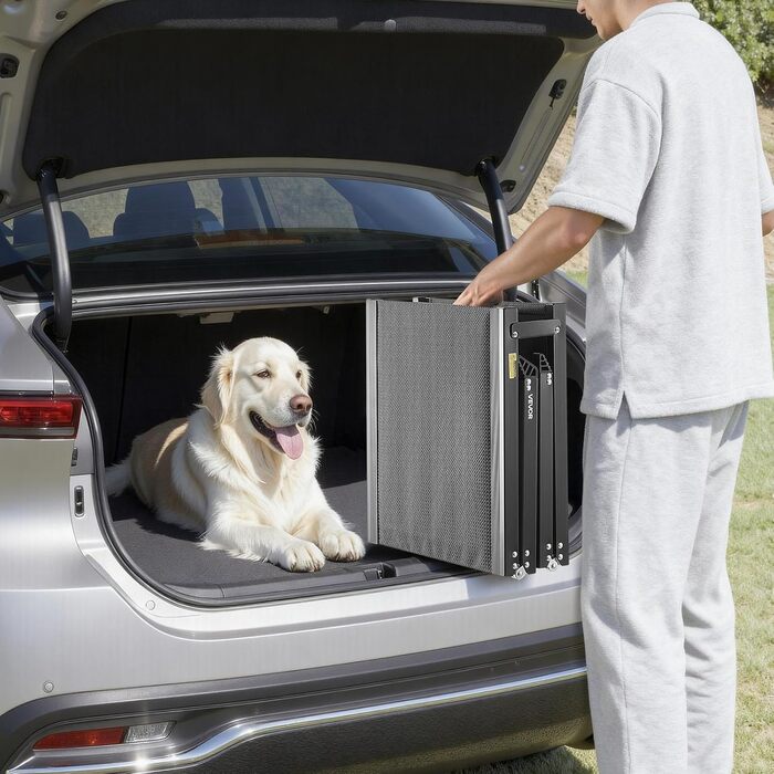 Східці для собак VEVOR, 180 x 43,2 см, розкладні, для середніх та великих собак до 113 кг, з антиковзкою поверхнею Oxford, портативні для SUV та вантажівок