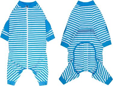 Піжама для собак, комбінезон, одяг для середніх та великих собак, дихаючий, з блискавкою, м'яка бавовна