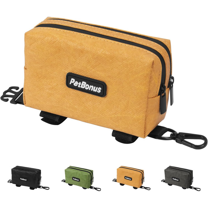 Диспенсер для собачих відходів PetBonus: водонепроникний контейнер для пакетів + 15 шт. пакетів (зелений/коричневий)