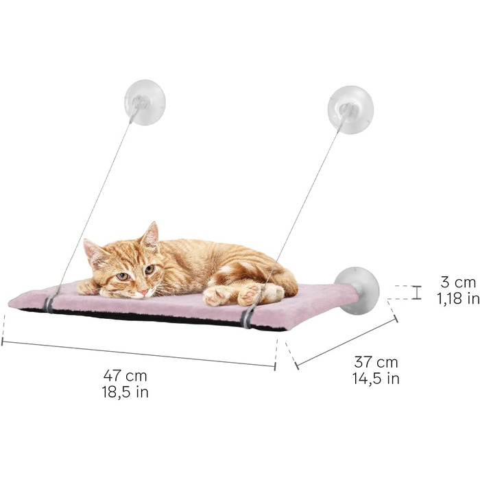 Підвіконна лежанка-гамак для котів Cat View з кріпленням на вікно