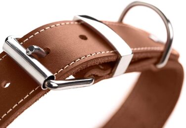 Нашийник для собак HUNTER AALBORG SPECIAL, шкіряний, міцний, комфортний, розмір M, колір cognac, 80 см