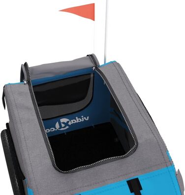 Причеп для тварин (133,5x69x73,5 см, блакитний та сірий)