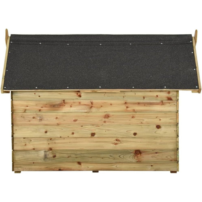 Будка для собаки vidaXL з просоченої сосни, дах, 105.5x123.5x85 см