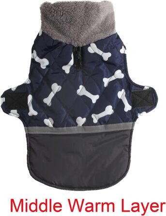 Теплий водонепроникний зимовий накидка для собак, блакитний, розмір S - JoyDaog