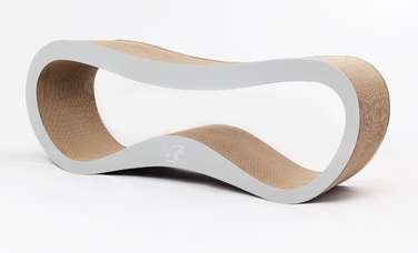 Дряпалка для котів HomeCatty, сіра, до 60 см, картонна, 2 рівні