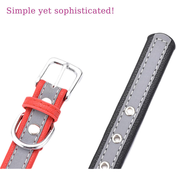 Yonsbox Персоналізоване світловідбиваче відбиваче для собак та котів – Легке, міцне мікрофіброве ошийник з гравіюванням, тихим ID-значком та світловідбиваючою строчкою безпеки – 6 розмірів (XS–XXL) Фіолетовий M: 29-38 см (підходить для 6-10 кг)