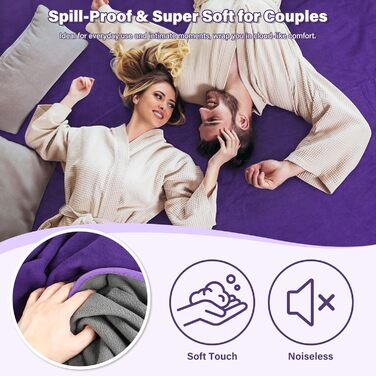 Водонепроникний плед для собак та котів, 203 x 152 см (фіолетовий/сірий)